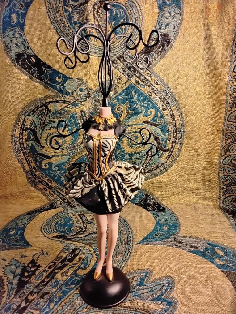 Jewelry Stand Holder Manniquin Black Mini Dress AS IS